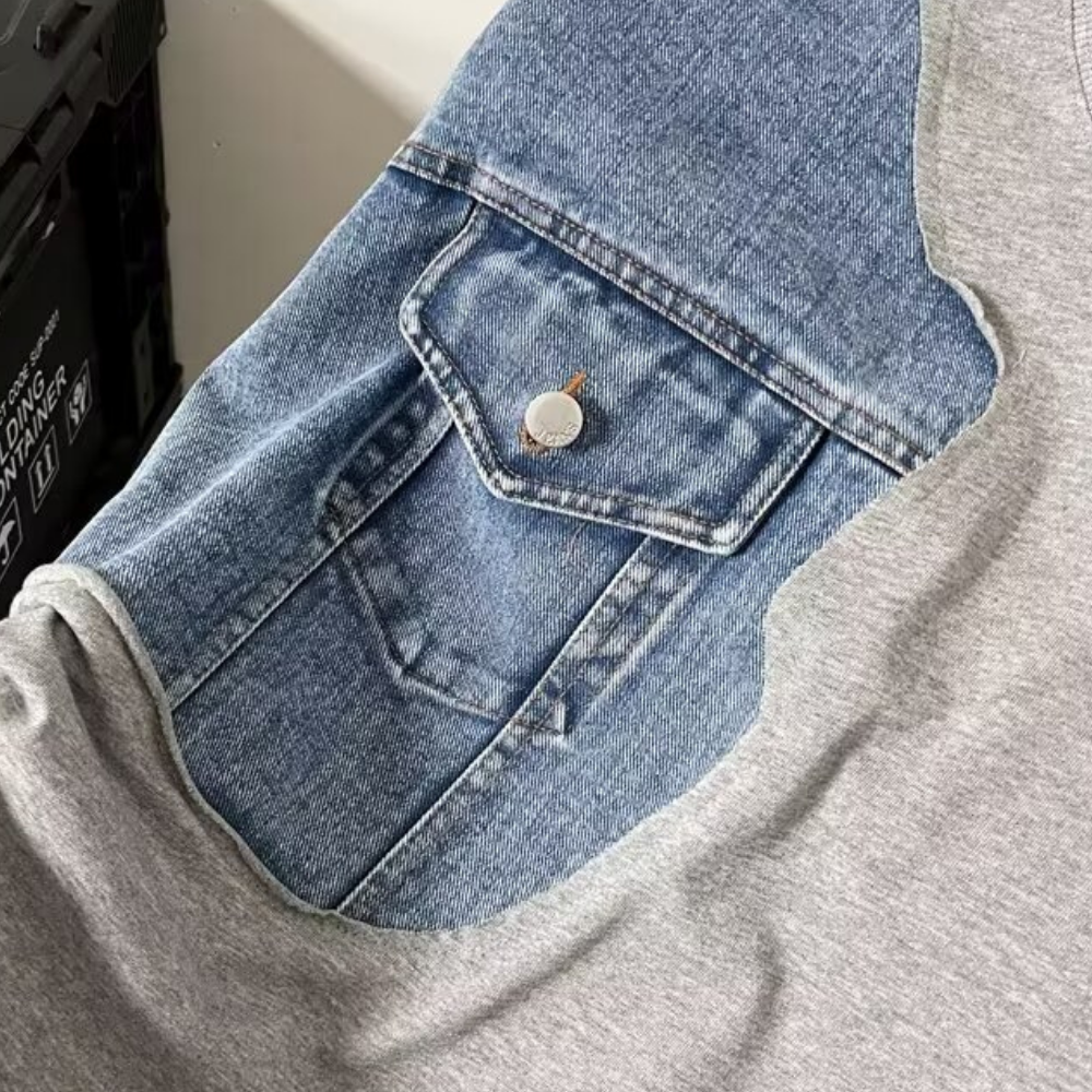 Japanese Denim Spliced T-shirt