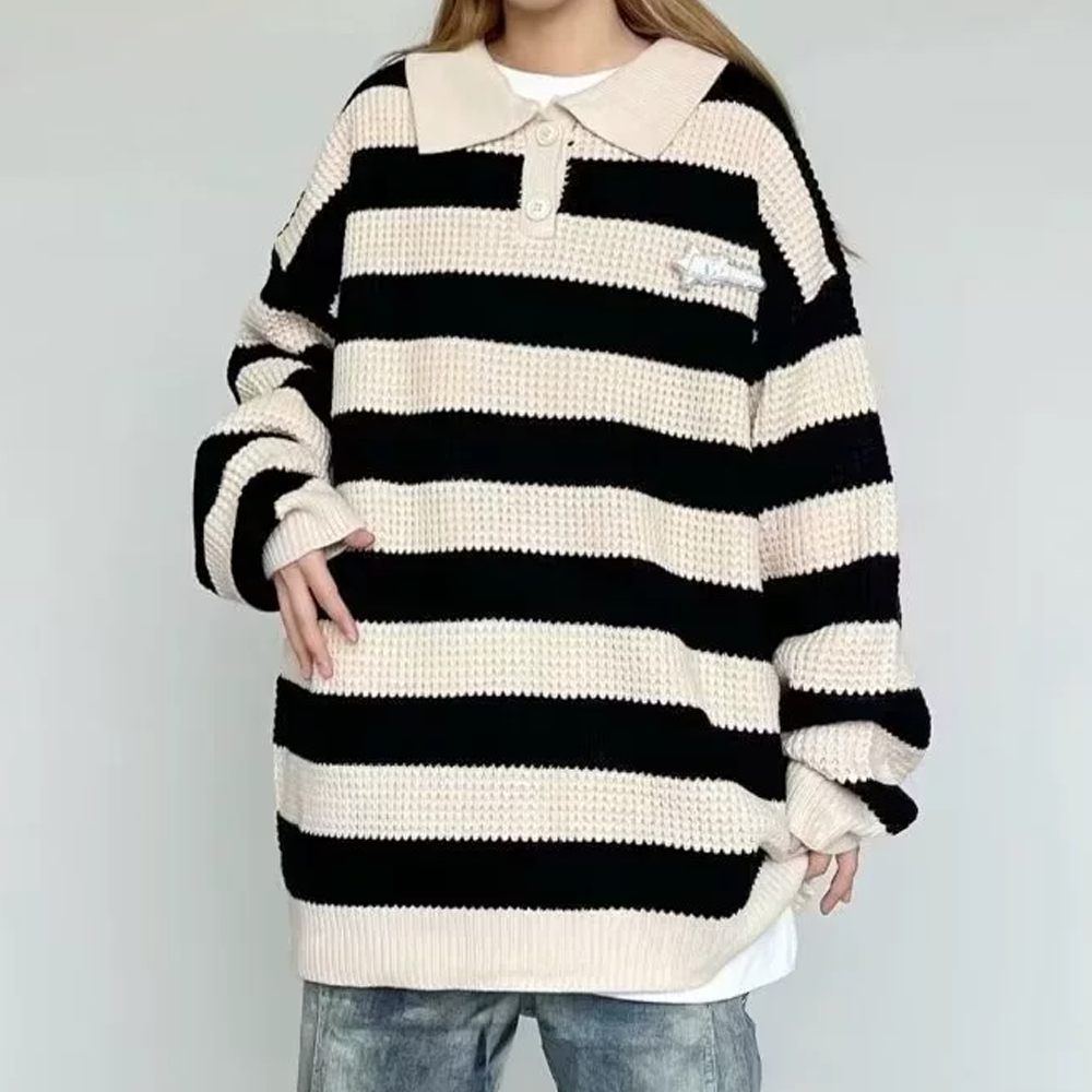 American Striped Polo Sweater