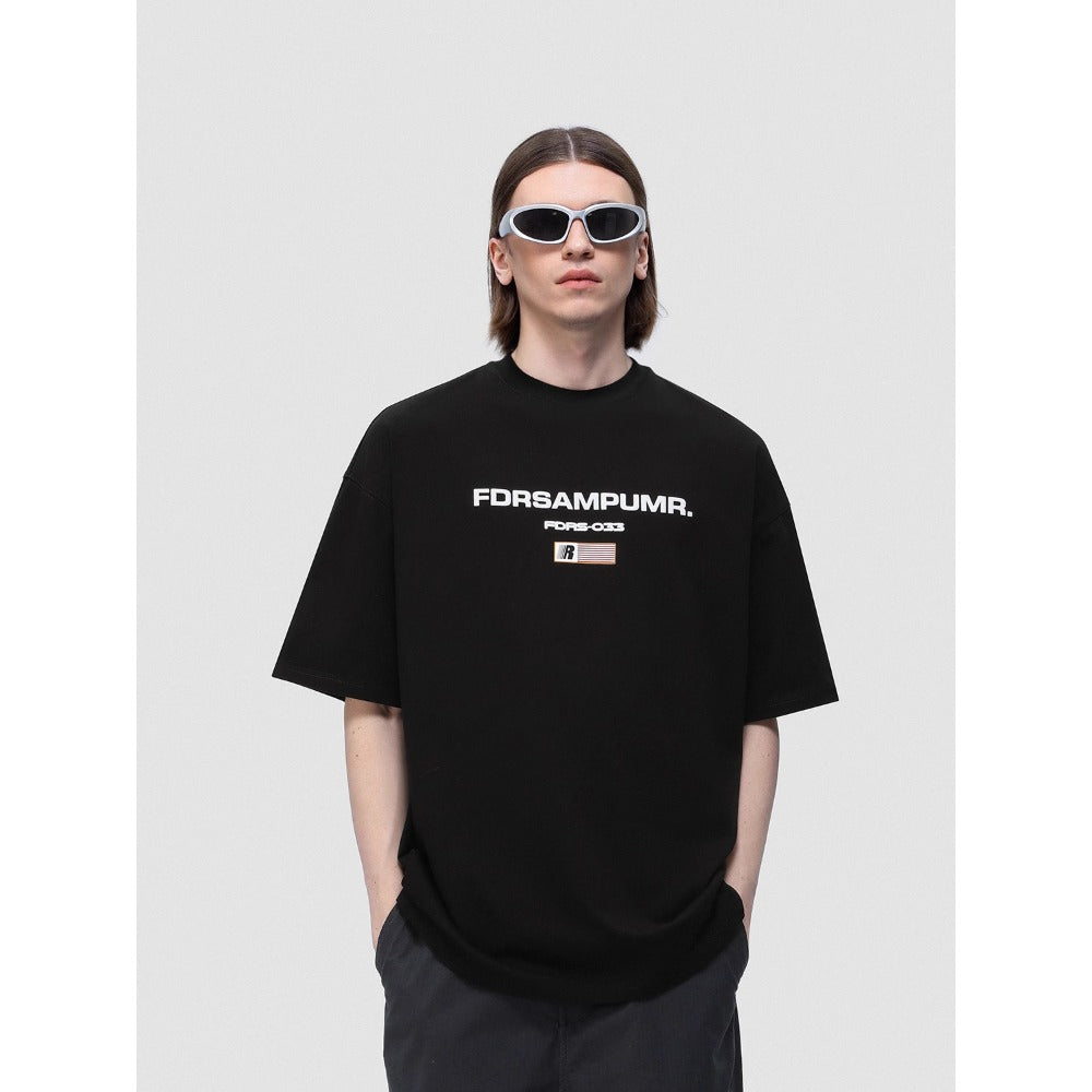 Street Philanthropist Foam Print Short Sleeve T-Shirt Men's and Women's Summer High Street Loose Top T-Shirt