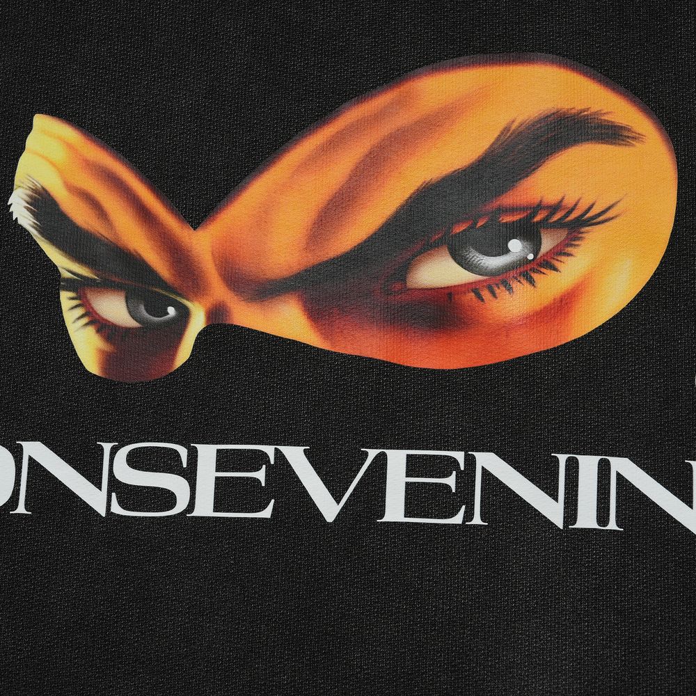 Street Masked Eyes Print Hoodie
