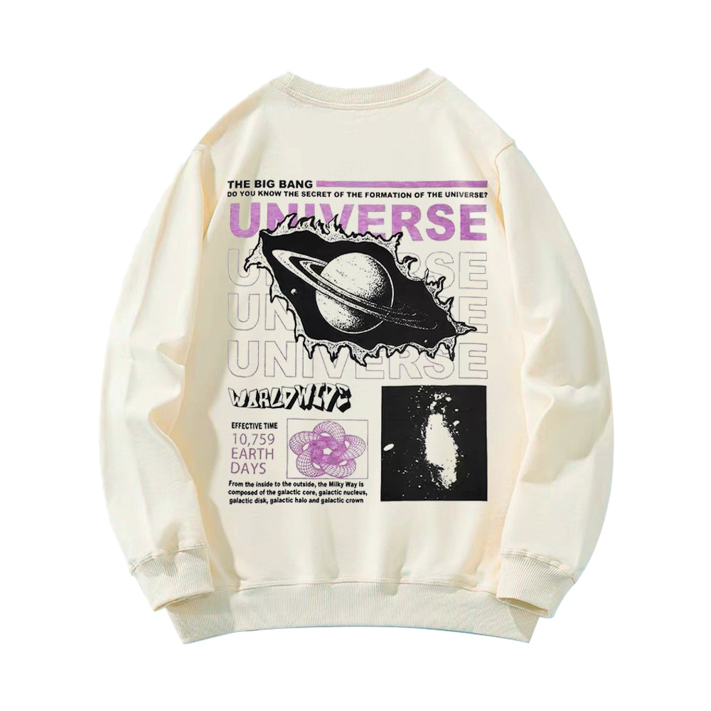 Casual Planet Print Sweatshirt