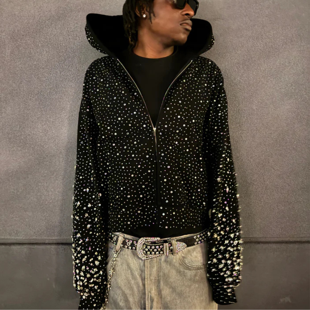 LoopStone Luxury® Zip-Up Rhinestone Shattered Gallaxy