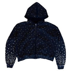 LoopStone Luxury® Zip-Up Rhinestone Shattered Gallaxy Details