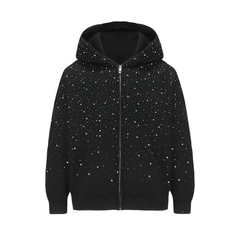 LoopStone Luxury® Rhinestone Zip Up Gentle Thug Details