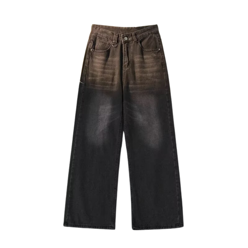 Unseen Echoes Classic Wide-Leg Denim Jeans – Vintage Wash with Modern Comfort Jeans