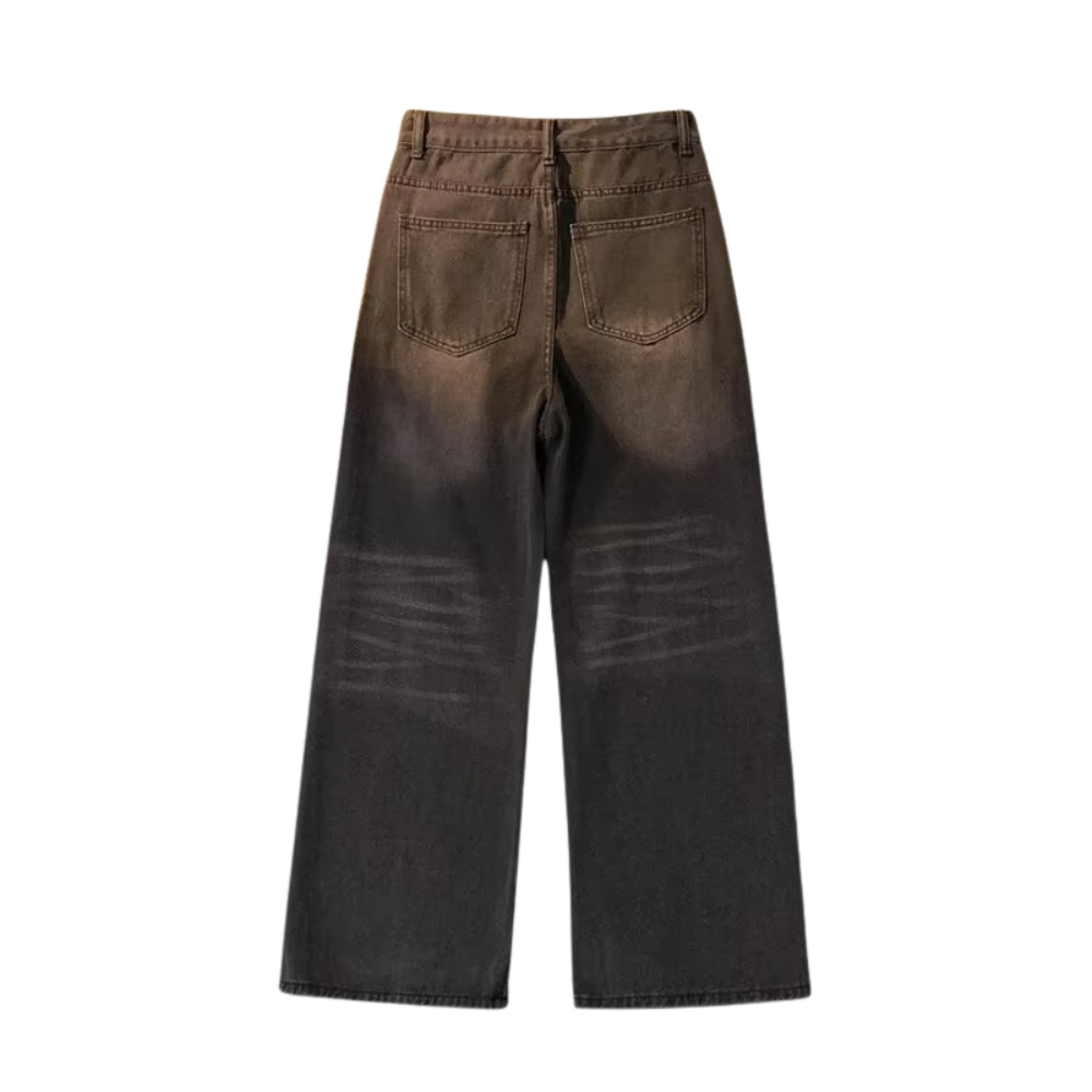 Unseen Echoes Classic Wide-Leg Denim Jeans – Vintage Wash with Modern Comfort Jeans