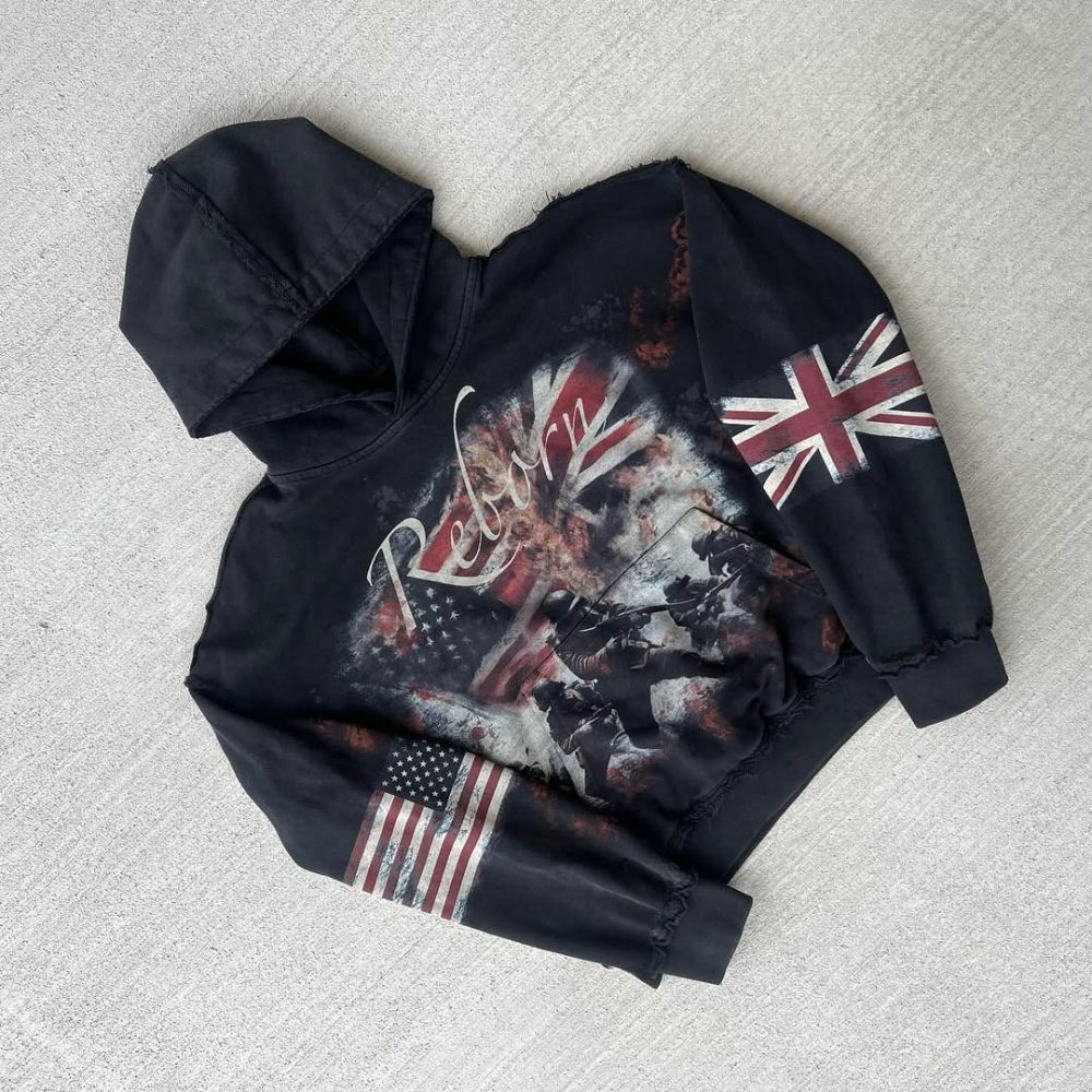 ART IN WAR REBORN IN CHAOS – Patriot Rework Hoodie