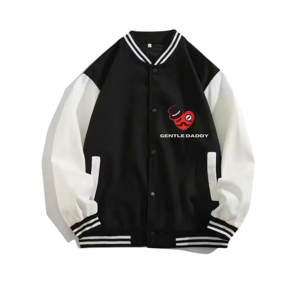 ⚡Gentle Daddy |Basic Embroidery Heart Baseball Jacket