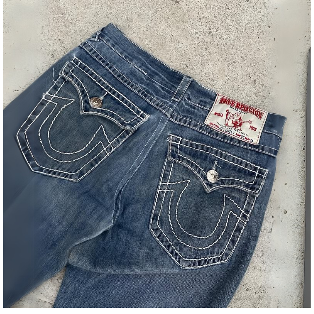 BAGGOUT Thick Stitch Men’s Pocket Flap Rinse Jeans