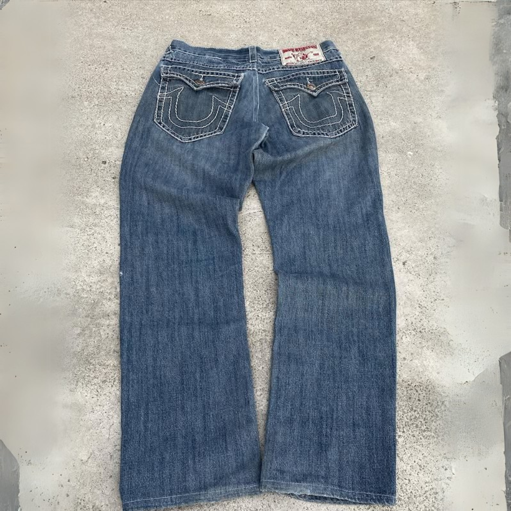 BAGGOUT Thick Stitch Men’s Pocket Flap Rinse Jeans