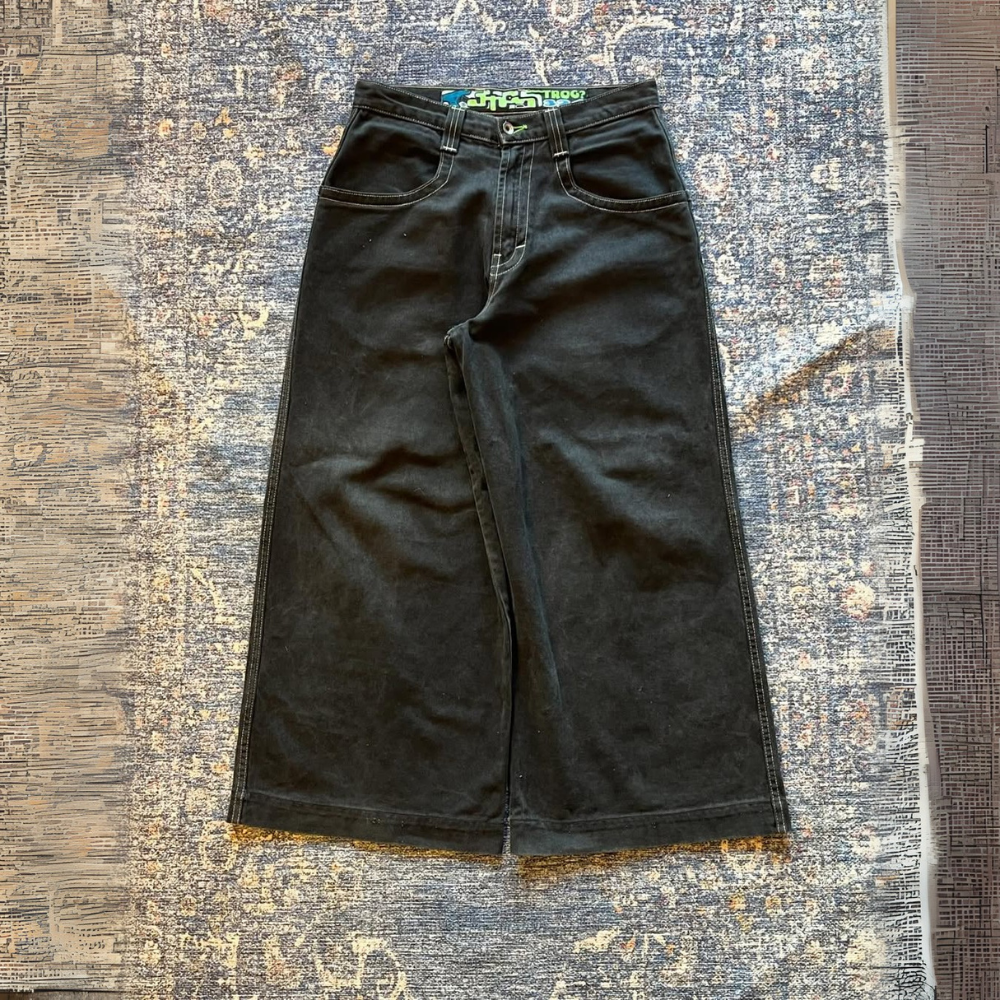 BAGGOUT Vintage 90s Y2K JNCO Jeans Trog BLACK DENIM RARE GRUNGE