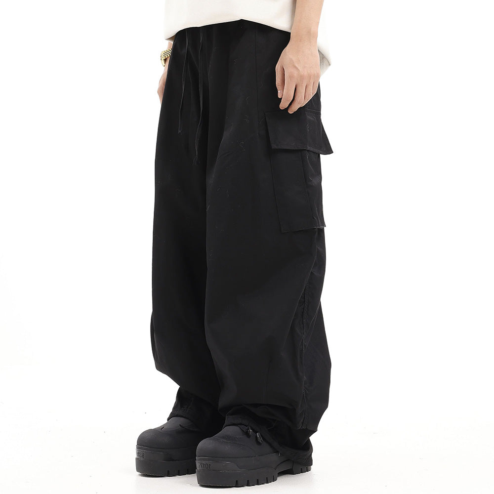 Japanese Solid Color Folded Cargo Pants