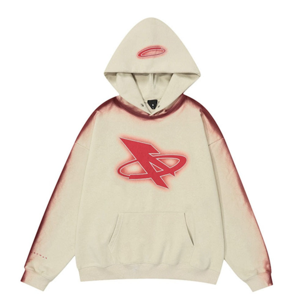 Hand-painted Crackle Print Hoodie