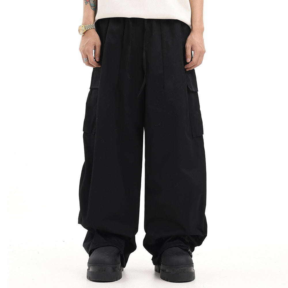 Japanese Solid Color Folded Cargo Pants