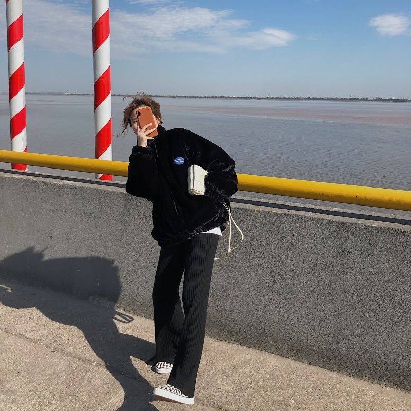 American Urban Zip-up Plush Coat