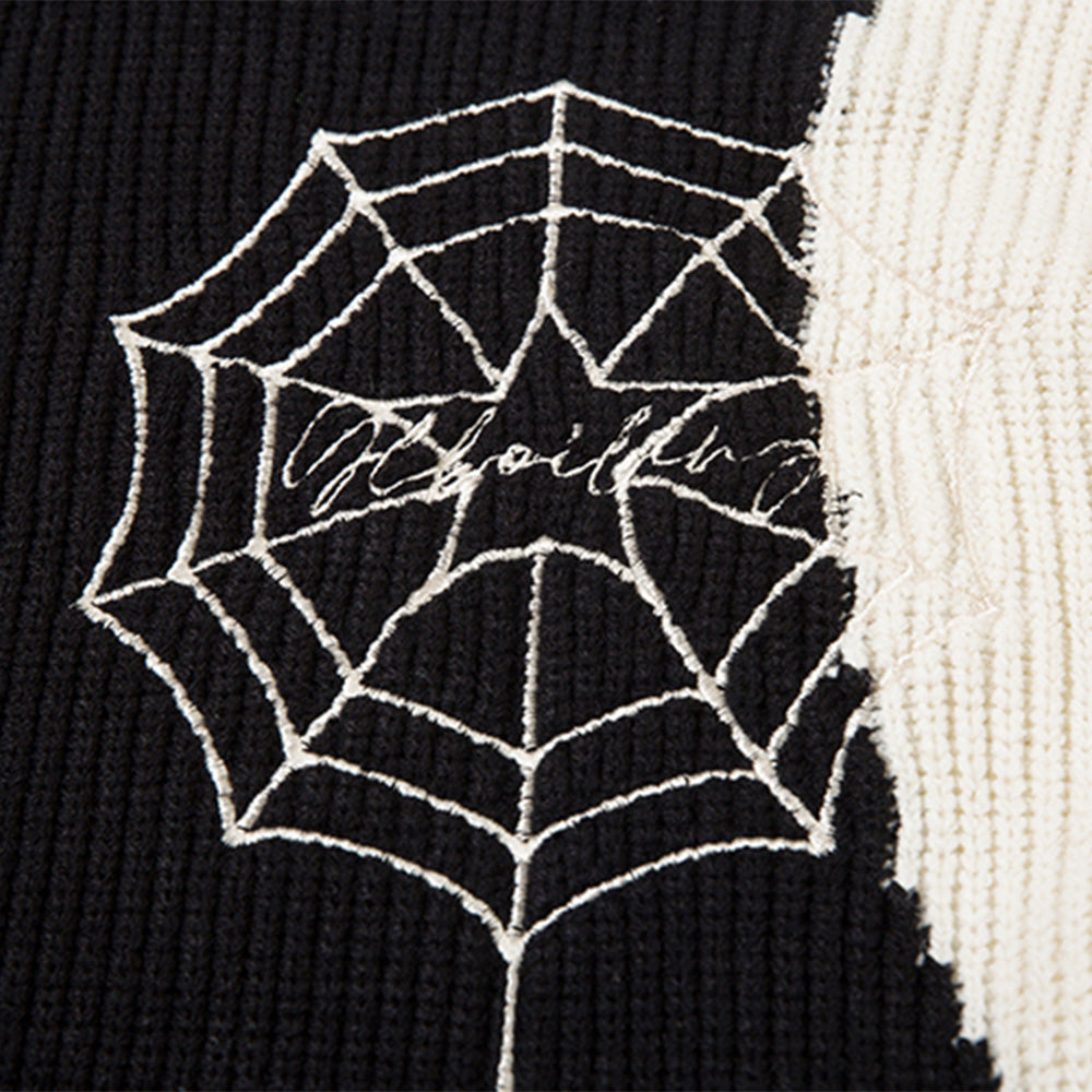 OOC' Spider Web Embroidered Knit Cardigan