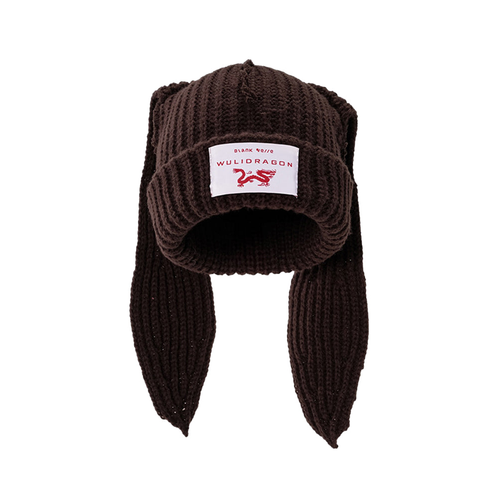 Street Solid Color Rabbit Knitted Hat