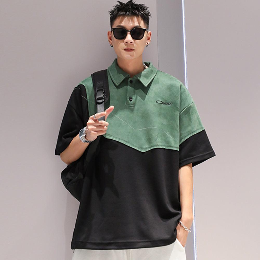 Retro Suede Color Block T-Shirt
