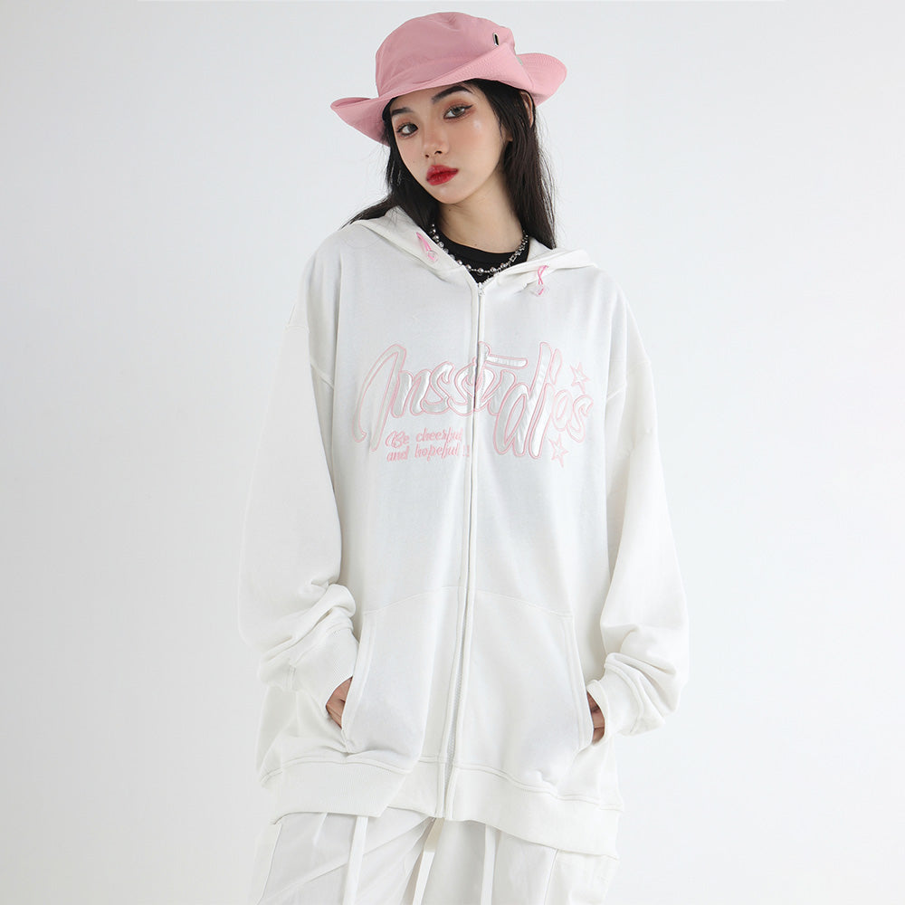 Pink Alphabet Patch Hoodie