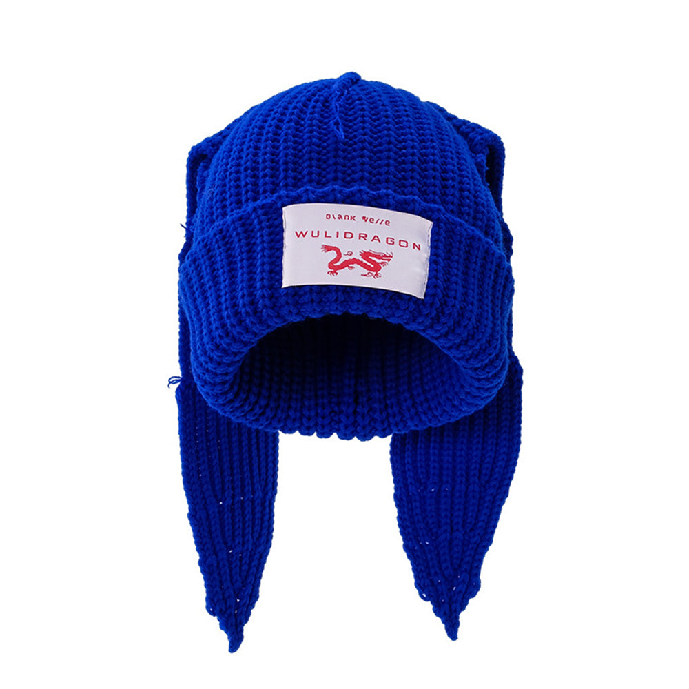 Street Solid Color Rabbit Knitted Hat