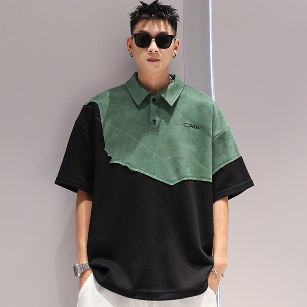 Retro Suede Color Block T-Shirt