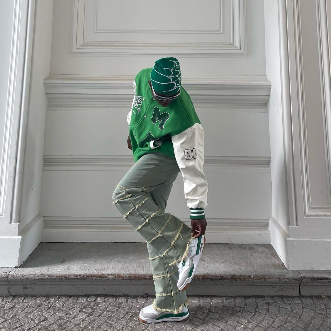 Vintage Raw Edge Washed Straight Jeans