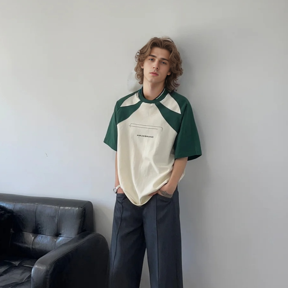 American Thin A Letter Printed Raglan T-shirt