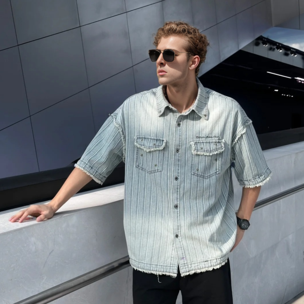 Japanese Denim Striped Shirt