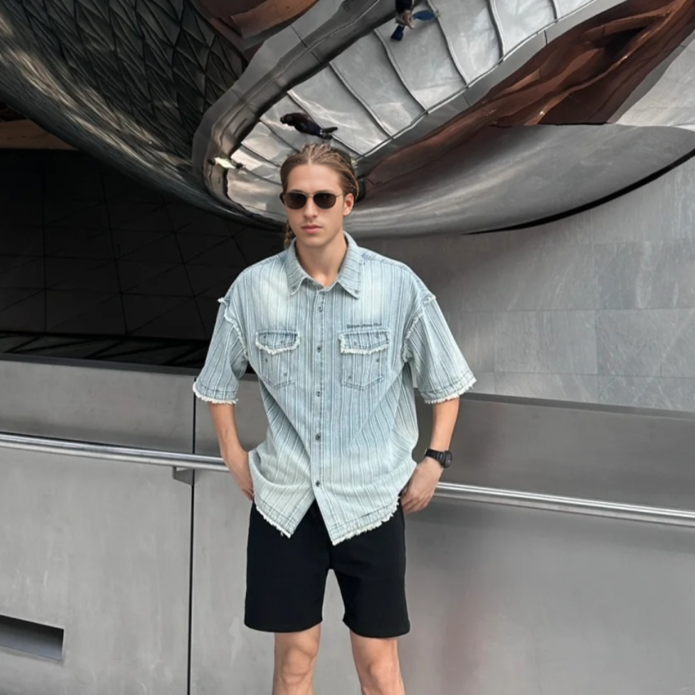 Japanese Denim Striped Shirt