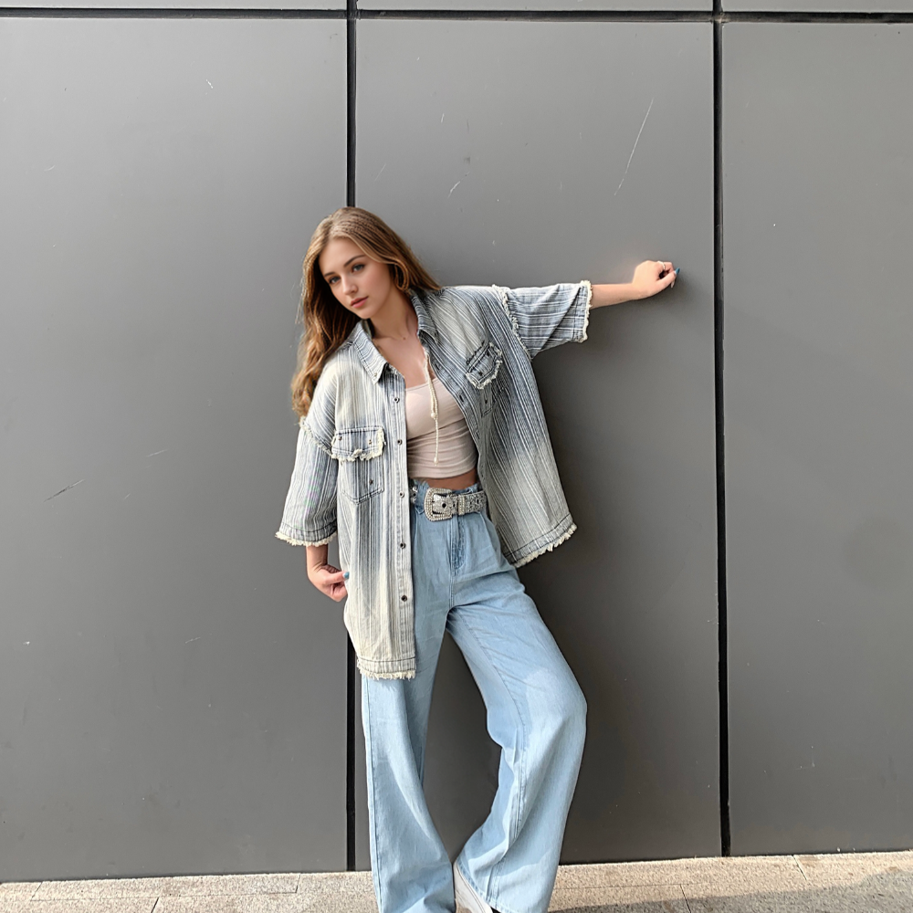 Japanese Denim Striped Shirt