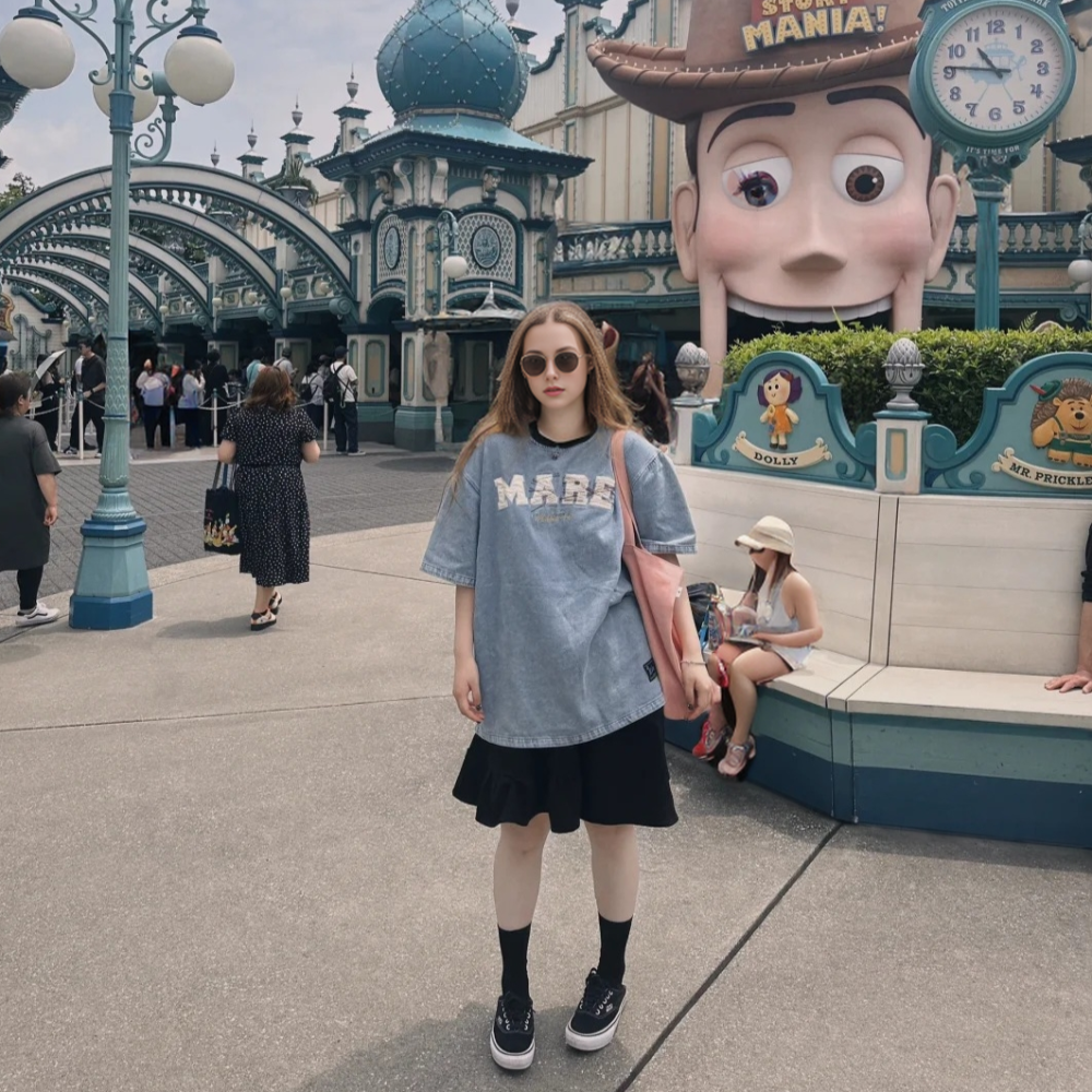 Heavy Denim Embroidered T-Shirt