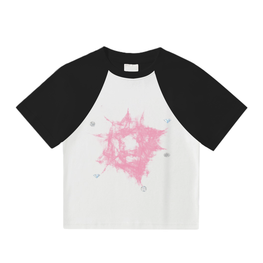 Women's Short Diamond Print T-Shirt