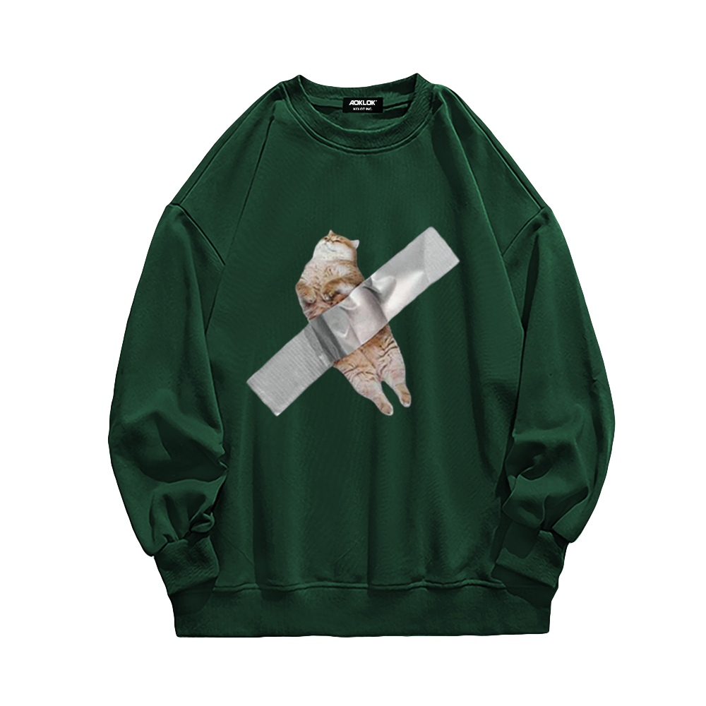 Funny Kitten Print Sweatshirt