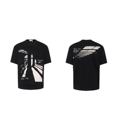 Street Philanthropist Art Silhouette Print TEE Casual ins Tide Details