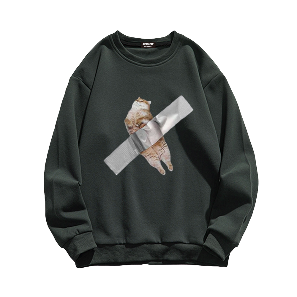 Funny Kitten Print Sweatshirt