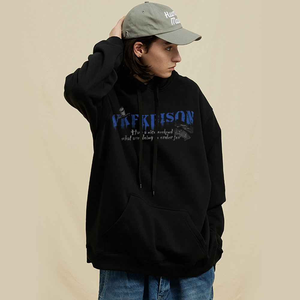 Street Smoking Boys Print Hoodie