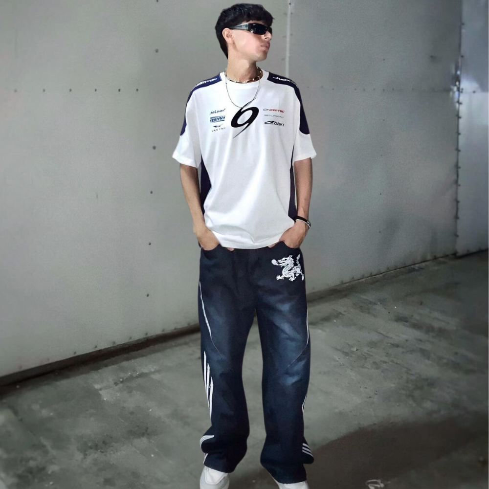 DF| Sport Striped Dragon Jeans