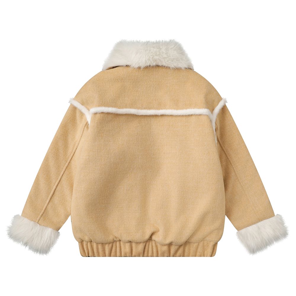 【NOW TREND】Suede Fur Collar Zip Coat