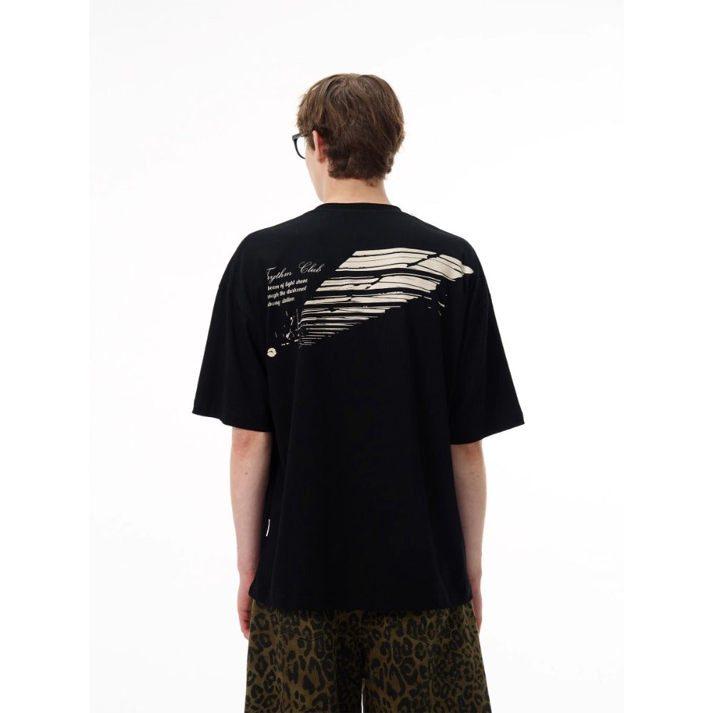 Street Philanthropist Art Silhouette Print TEE Casual ins Tide