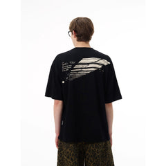 Street Philanthropist Art Silhouette Print TEE Casual ins Tide Details