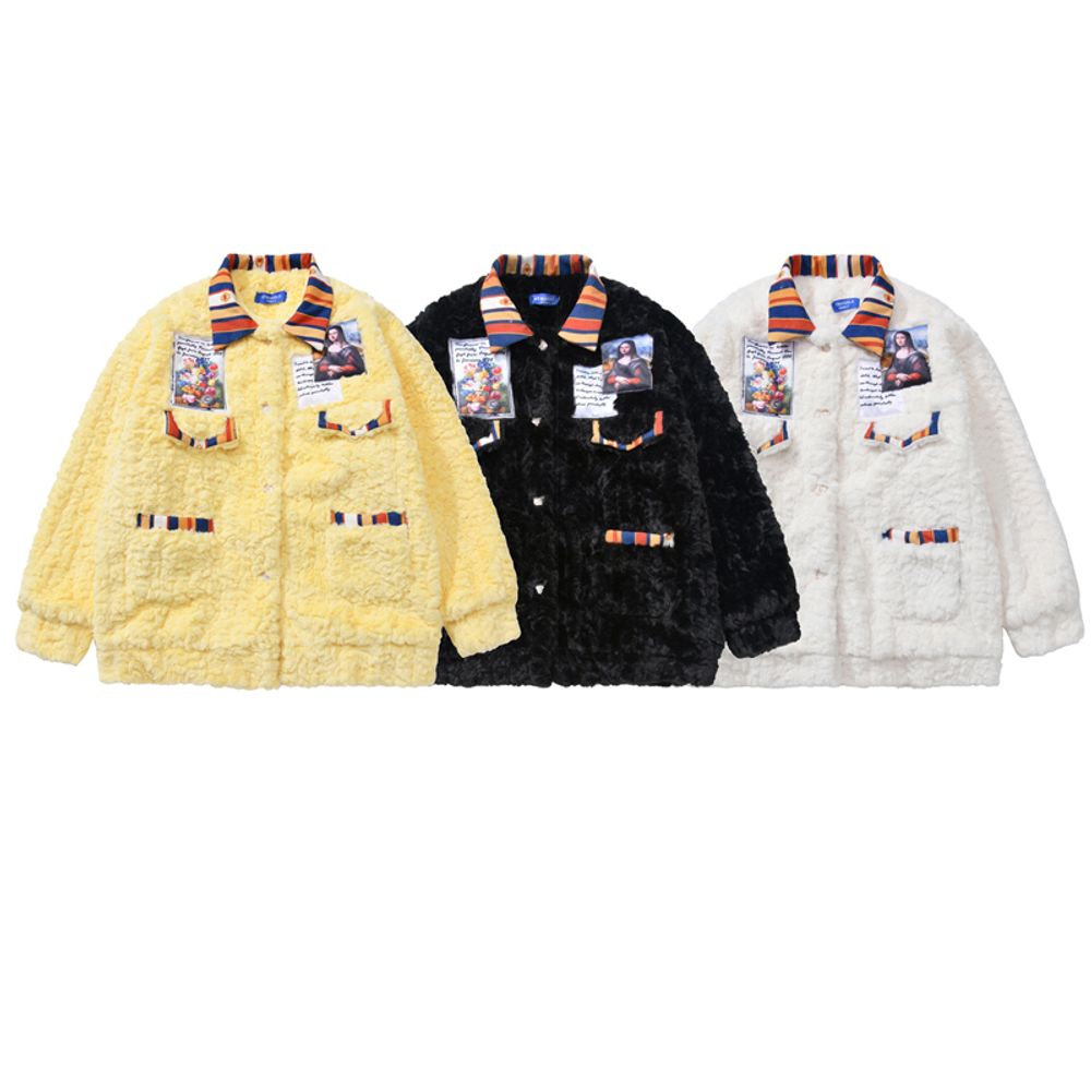 【NOW TREND】Famous Painting Patch Cotton Coat