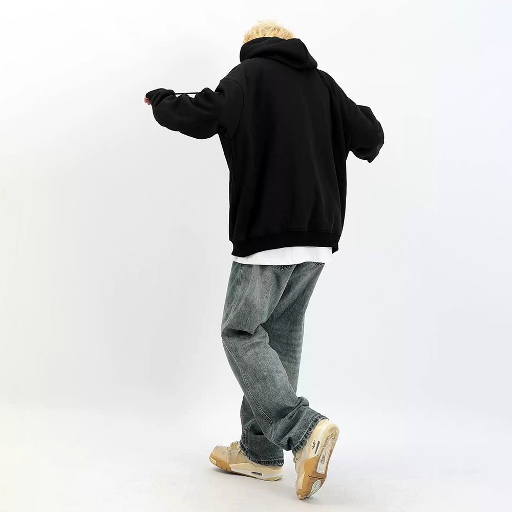 Retro Solid Cross Graphic Hoodie