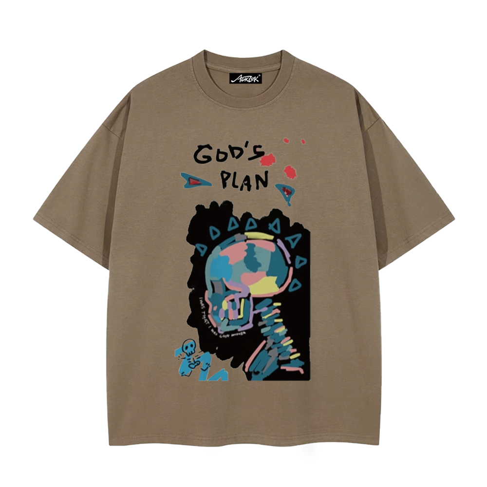 God'S Plan Colorful Skull Doodle T-Shirt