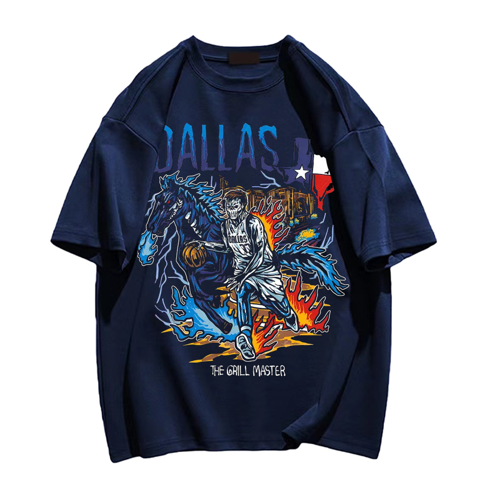 Basketball Star Skull Graphic T-shirt