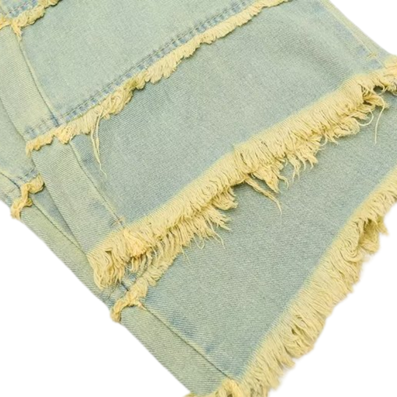 Vintage Raw Edge Washed Straight Jeans