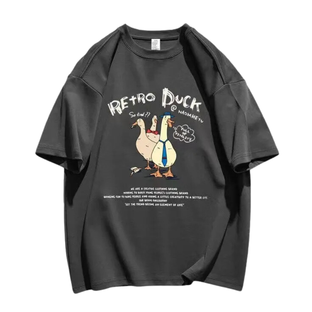 Fun Cartoon Duck Print T-shirt