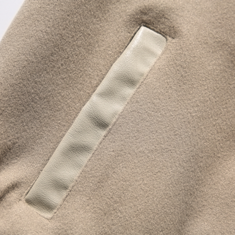 PU Patchwork Letter Leather Jacket