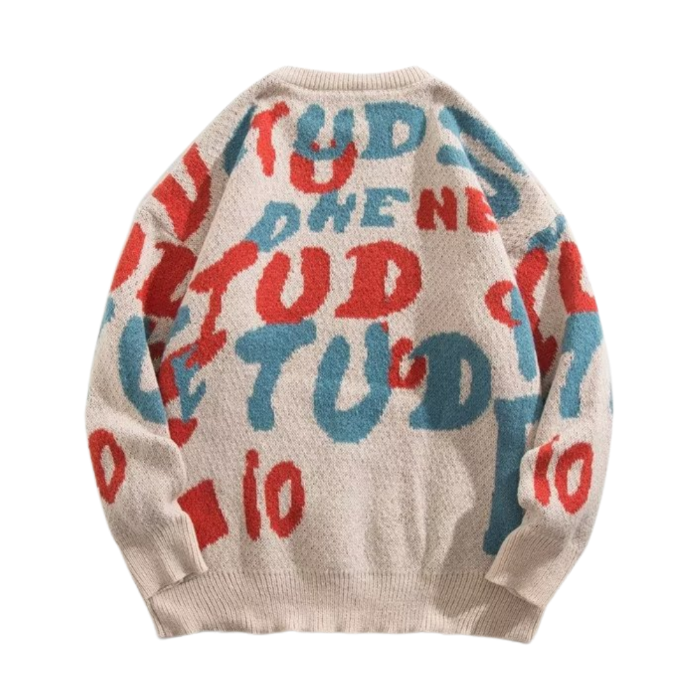 OOC' Vintage Letters Bear Knited Sweater