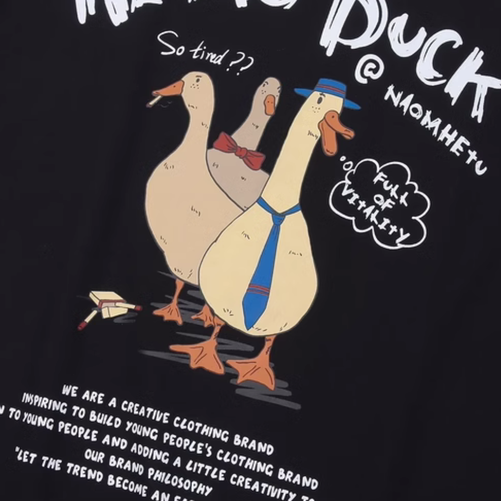 Fun Cartoon Duck Print T-shirt