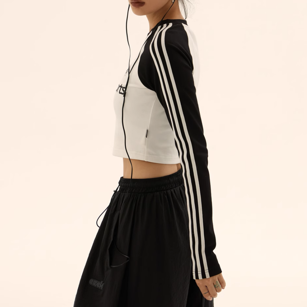 Women's Casual Stripe Letter Long Sleeve Shirt